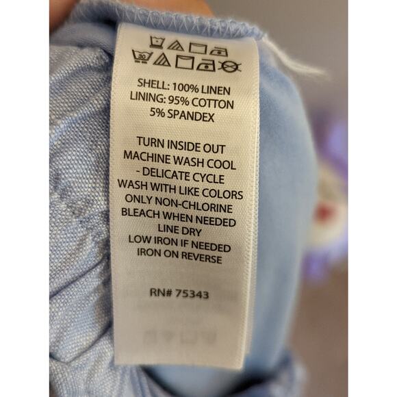 Jones & Co Jones New York Light Blue Linen Tie Waist Skirt Shorts Skort M - Picture 10 of 10